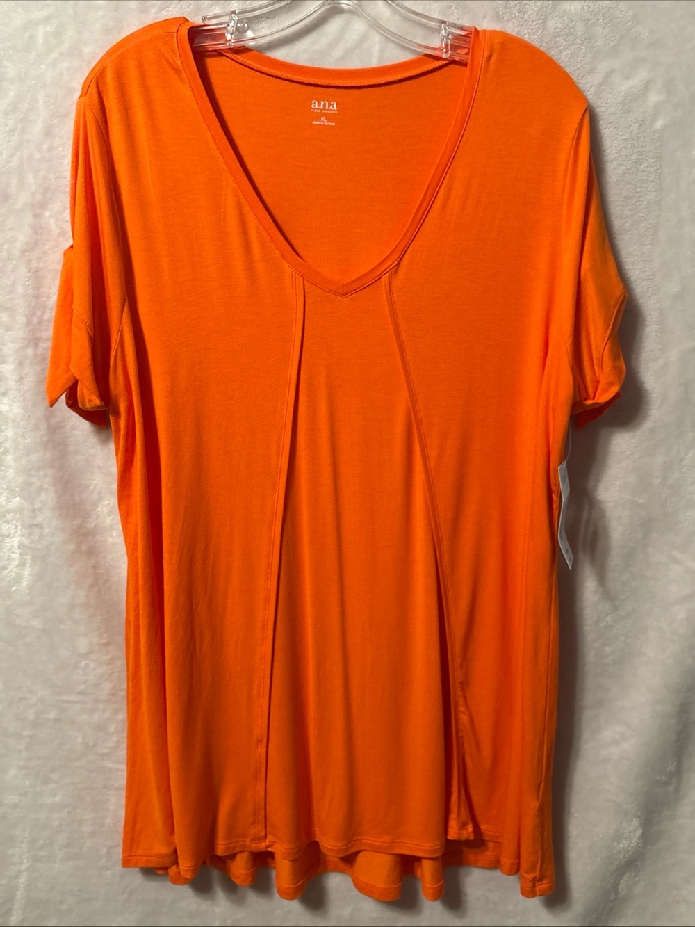 NWT a.n.a Bright Orange V-Neck Short Sleeve Tunic